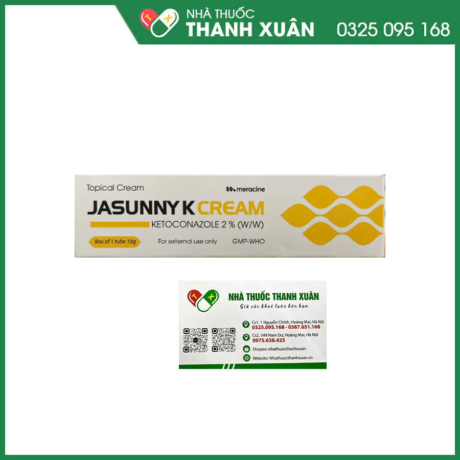 Jasunny K kem bôi điều trị các bệnh do nấm ngoài da, hắc lào, lang ben, viêm da tiết bã